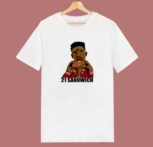 21 Savage Eating A Sandwich 80s T Shirt