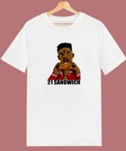 21 Savage Eating A Sandwich 80s T Shirt
