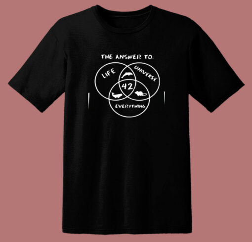 42 The Answer To Life Universe Everything 80s T Shirt