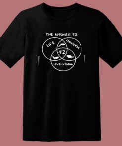 42 The Answer To Life Universe Everything 80s T Shirt