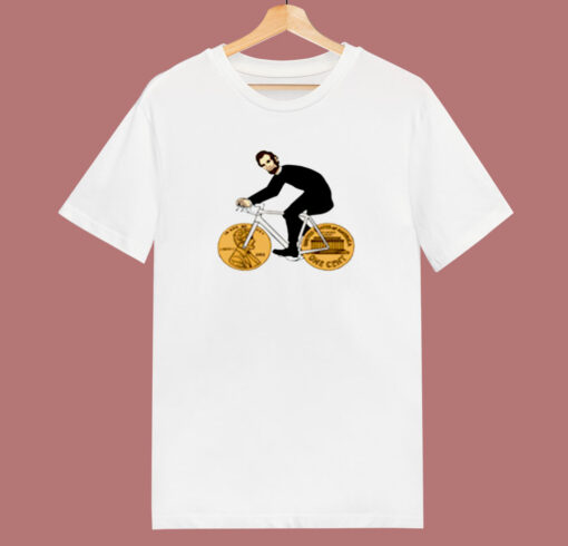 Abraham Lincoln Riding Bike 80s T Shirt