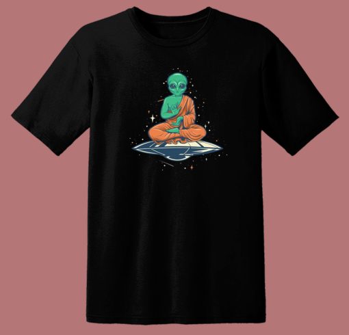 Alien Buddha Funny 80s T Shirt Style