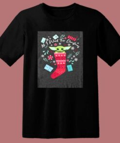All I Want For Christmas Baby Yoda 80s T Shirt