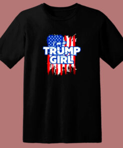 American Flag I’m A Trump Girl 80s T Shirt