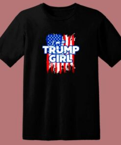American Flag I’m A Trump Girl 80s T Shirt