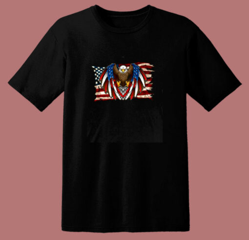 American Flag Patriotic Eagle 80s T Shirt