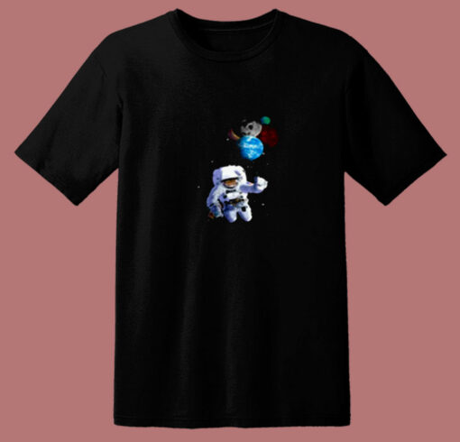 Astro Cat With Planet Balloons 80s T Shirt