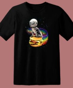 Astronaut Cat Rainbow Burger 80s T Shirt Style 1 Astronaut Cat Rainbow Burger 80s T Shirt Style 2