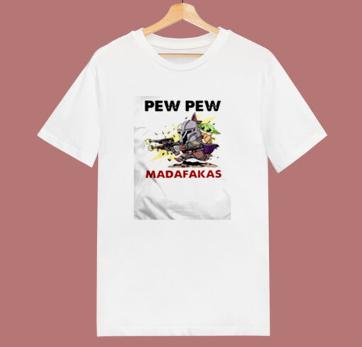 Baby Yoda Pew Pew Madafakas 80s T Shirt