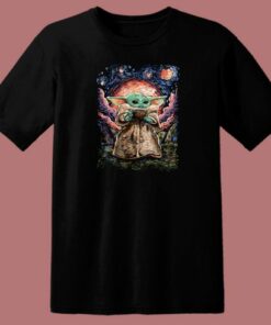 Baby Yoda Starry Night 80s T Shirt 2