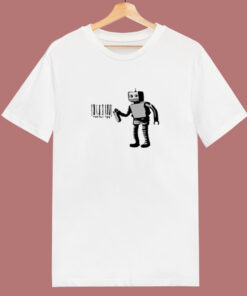 Banksy Robot Barcode 80s T Shirt Banksy Robot Barcode 80s T Shirt