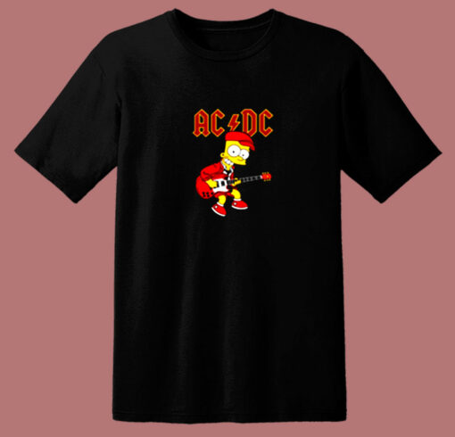 Bart Simpson Acdc 80s T Shirt