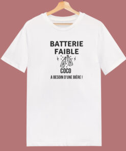 Batterie Faible Biere 80s T Shirt Batterie Faible Biere 80s T Shirt