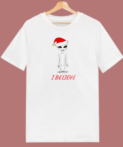 Believe Alien Christmas 80s T Shirt Believe Alien Christmas 80s T Shirt