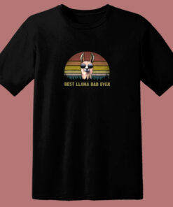 Best Llama Dad Ever 80s T Shirt