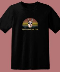 Best Llama Dad Ever 80s T Shirt