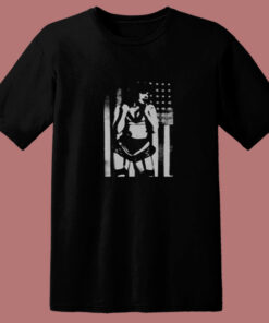 Bettie American Flag Retro Pin Up Girl 80s T Shirt