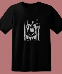 Bettie American Flag Retro Pin Up Girl 80s T Shirt