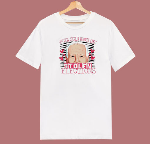 Biden Stealin Hearts Funny 80s T Shirt Style