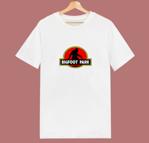 Bigfoot Park Jurassic Parody 80s T Shirt