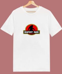 Bigfoot Park Jurassic Parody 80s T Shirt