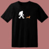 Bigfoot Walking A Daschund 80s T Shirt