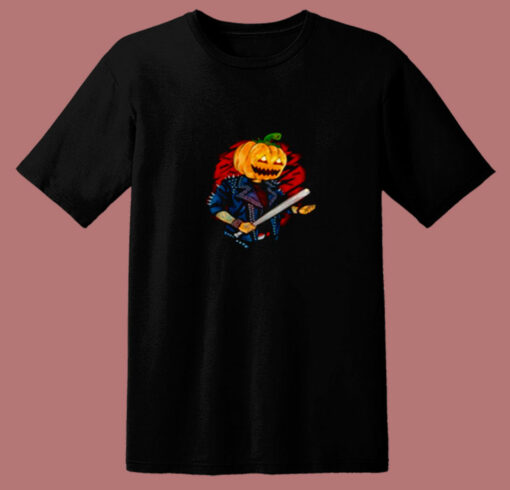 Biker Pumpkin Cool Halloween 80s T Shirt