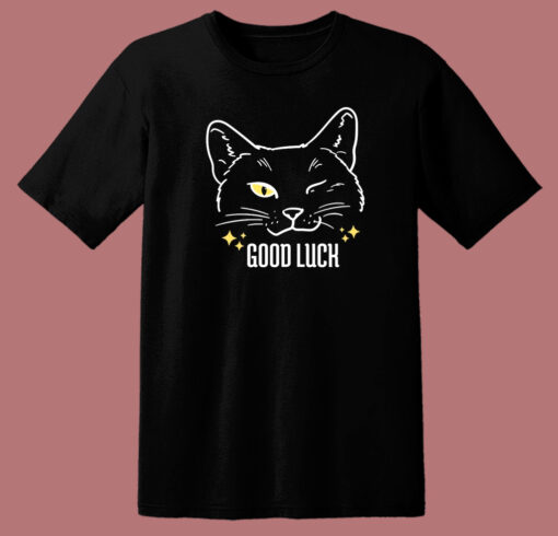 Black Cat Good Lucky T Shirt Style