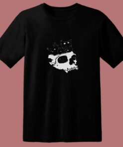Black Cats In Skull 80s T Shirt