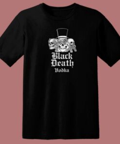 Black Death Vodka Skull T Shirt Style