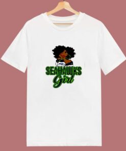 Black Girl Seattle Seahawks 80s T Shirt