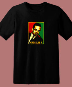 Black History Month African Civil Rights Activist Malcom X 80s T Shirt