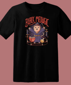 Black Meowgic Cute Evil 80s T Shirt Style