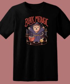 Black Meowgic Cute Evil 80s T Shirt Style