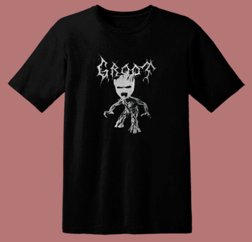 Black Metal Groot Guardians Of The Galaxy 80s T Shirt