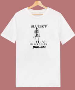 Blue Sky Black Death Skeleton T Shirt Style