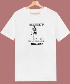 Blue Sky Black Death Skeleton T Shirt Style
