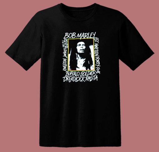 Bob Marley Buffalo Soldier Dreadlock Rasta 80s T Shirt