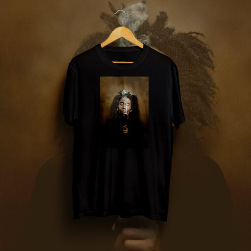 Bob Marley Smoking T Shirt Black