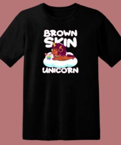 Brown Skin Girl Melanin Unicorn 80s T Shirt