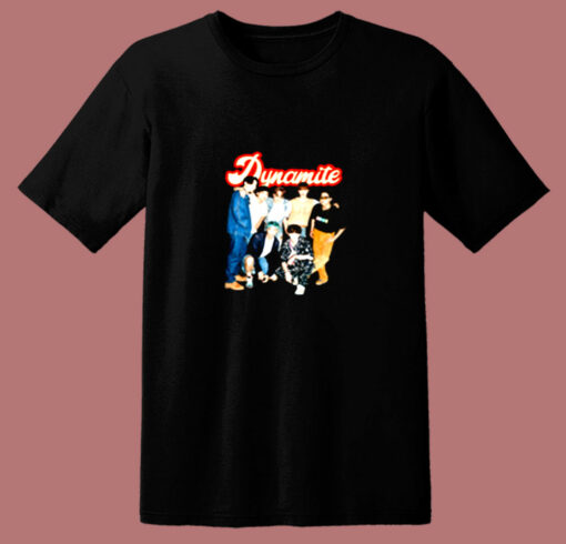 Bts Dynamite Group Retro 80s T Shirt