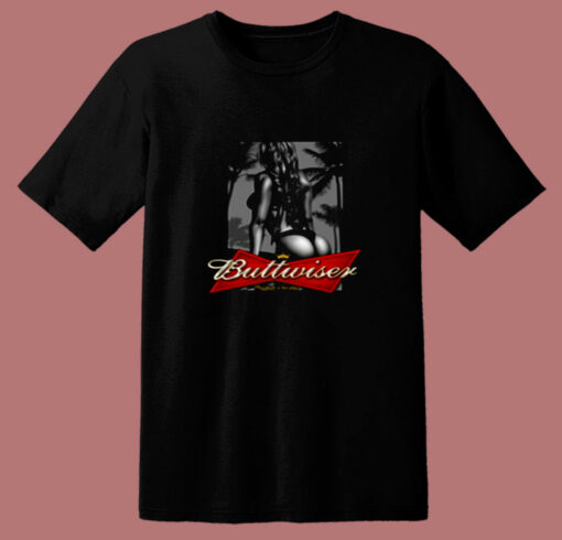 Buttwiser Babe Funny Parody 80s T Shirt
