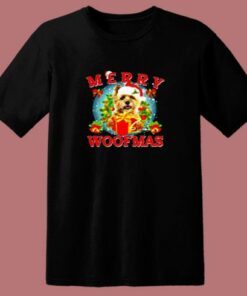 Cairn Terrier Merry Woofmas Christmas 80s T Shirt 1 Cairn Terrier Merry Woofmas Christmas 80s T Shirt 2
