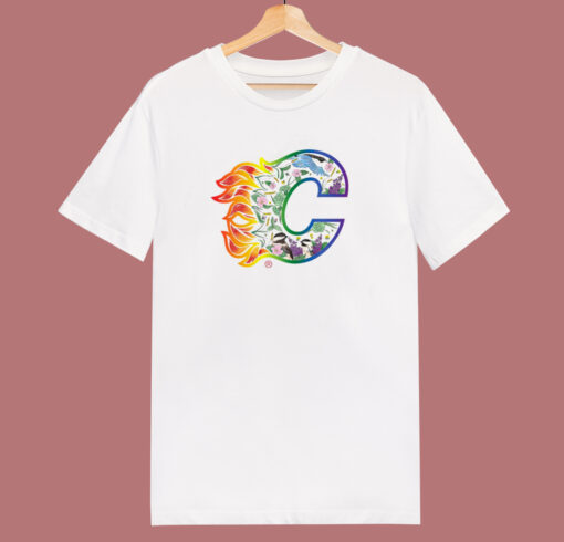 Calgary Flames Pride Night T Shirt Style