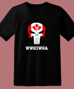 Canadian Qanon Punisher Skull 80s T Shirt