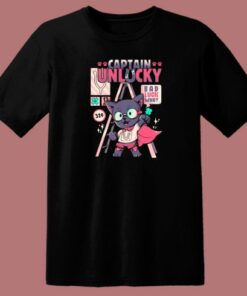 Captain Cat Unlucky Graphic 80s T Shirt Style 2