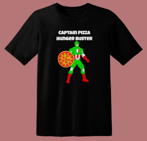 Captain Pizza Hunger Buster T Shirt Style