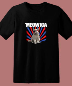 Cat 4th Of July Meowica 80s T Shirt 1