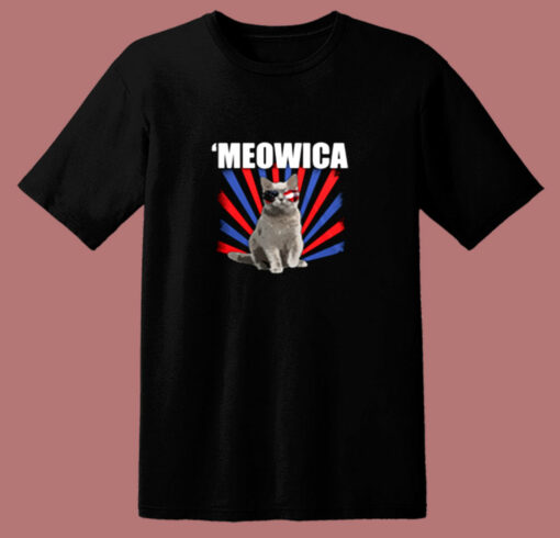 Cat 4th Of July Meowica 80s T Shirt