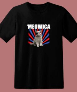 Cat 4th Of July Meowica 80s T Shirt 2